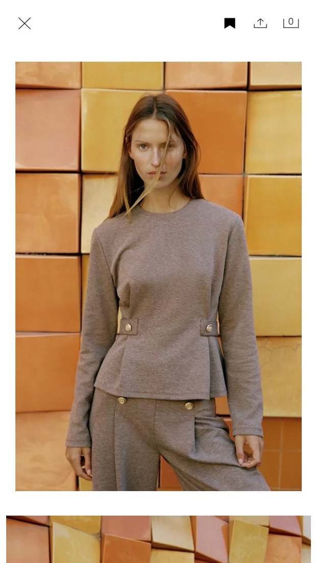 Zara kadın düğmeli fitilli top - Görsel 2