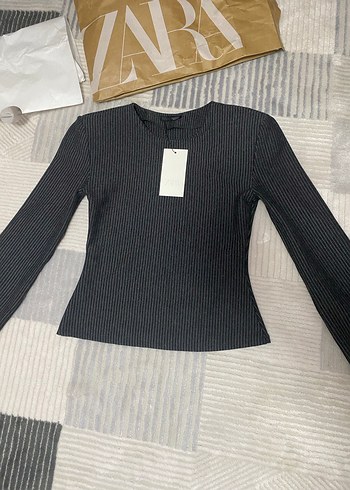 Zara kadın çizgili bluz - Görsel 4