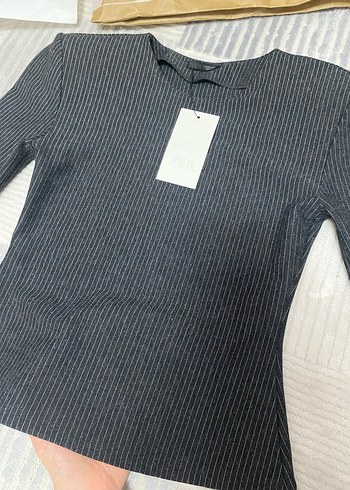 Zara kadın çizgili bluz - Görsel 7