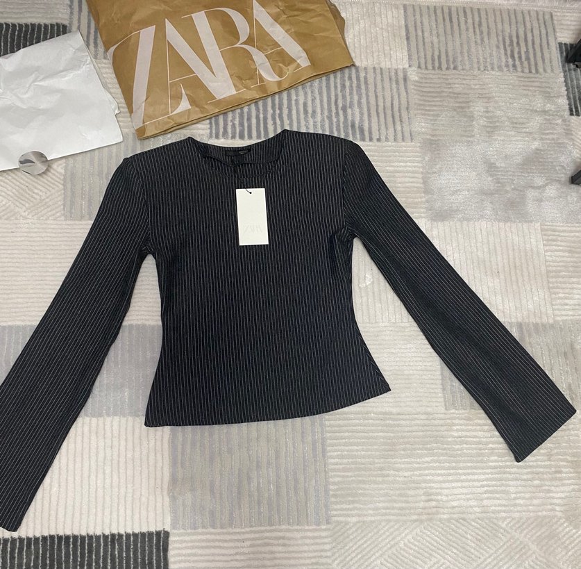 Zara kadın çizgili bluz - Görsel 3