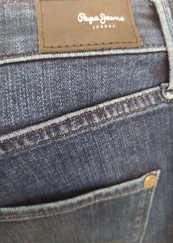 Mavi Parlak Kadın Denim Midi Pantolon - Görsel 5