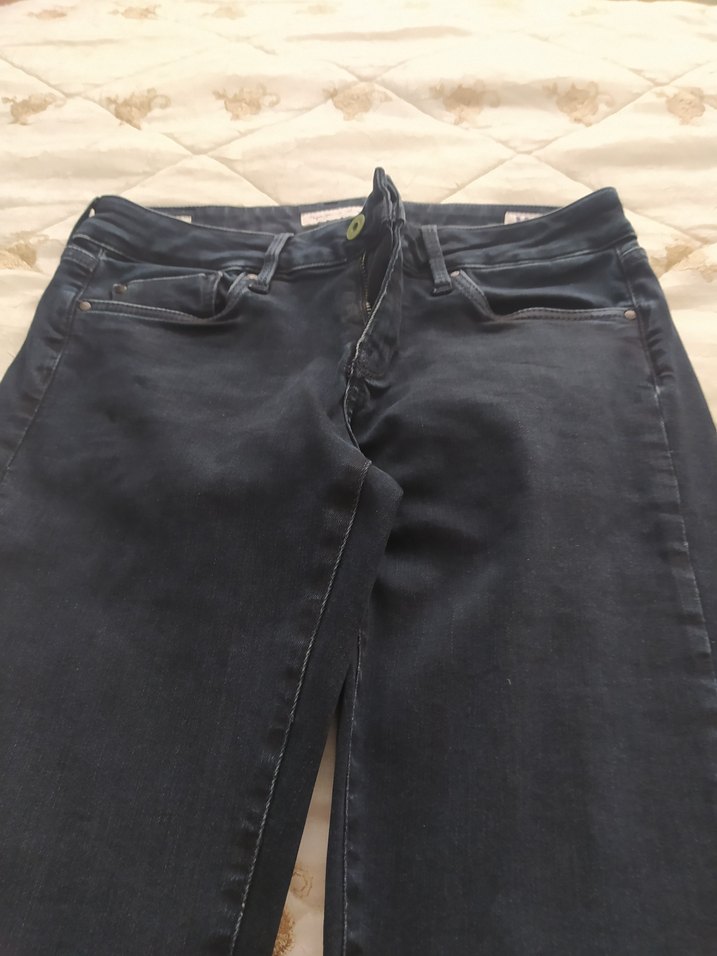 Mavi Parlak Kadın Denim Midi Pantolon - Görsel 4