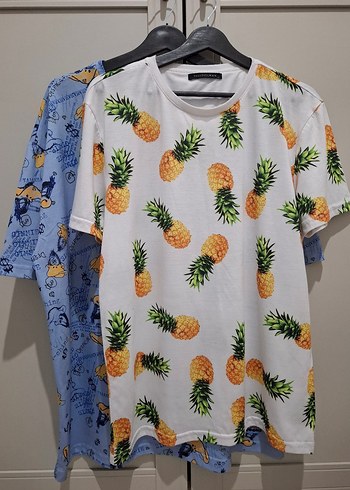 ANANAS VE ÖRDEK BASKILI TİŞÖRT