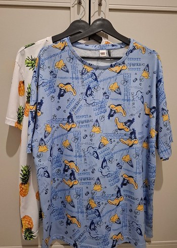 xl Beden ANANAS VE ÖRDEK BASKILI TİŞÖRT