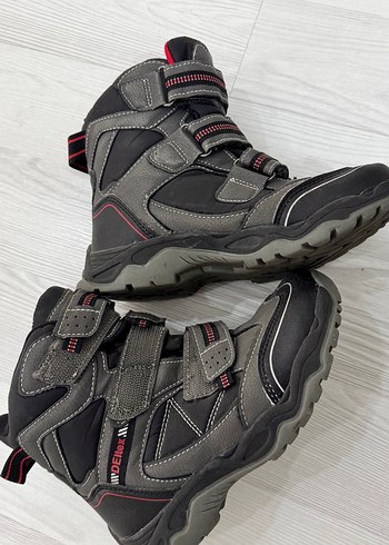 Gri Erkek Çocuk Biker Botlar Velcro
