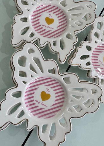 Renkli Desenli Beyaz Porselen Tabak - Görsel 4