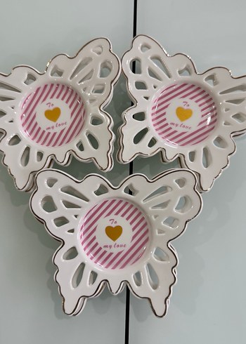 Renkli Desenli Beyaz Porselen Tabak - Görsel 2