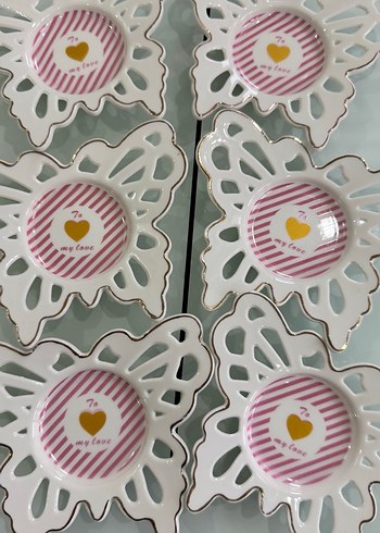 Renkli Desenli Beyaz Porselen Tabak - Görsel 3