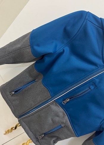 Erkek Çocuk Mavi Gri Fermuarlı Ceket - Görsel 2