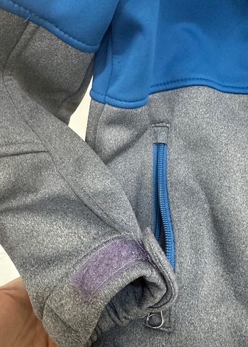 Erkek Çocuk Mavi Gri Fermuarlı Ceket - Görsel 4