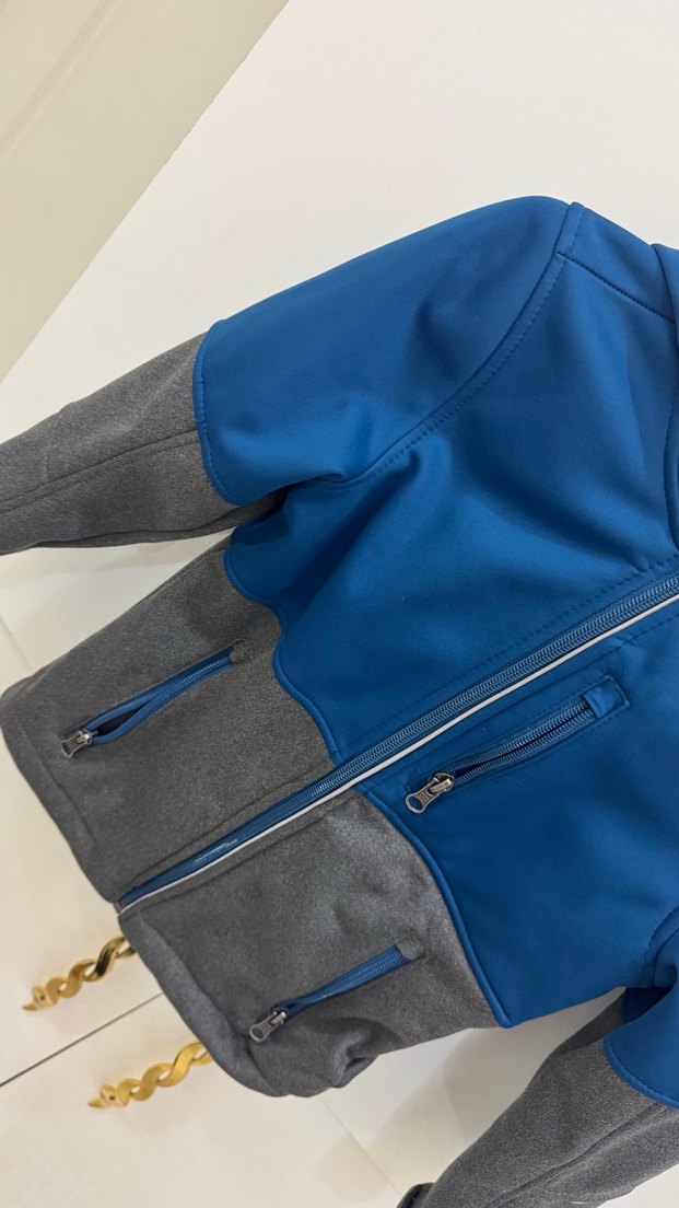 Erkek Çocuk Mavi Gri Fermuarlı Ceket - Görsel 2