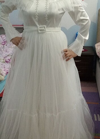 Abiye Kiralık tesettür nikah elbisesi 