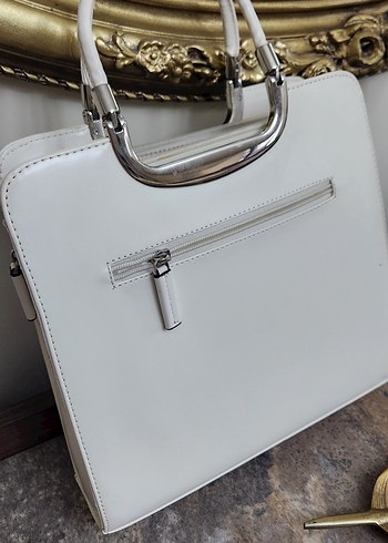 Beyaz Deri Kadın Çanta - Görsel 2
