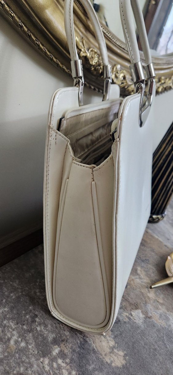 Beyaz Deri Kadın Çanta - Görsel 4