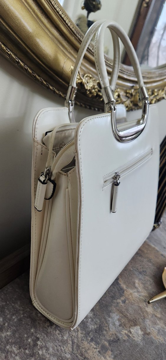Beyaz Deri Kadın Çanta - Görsel 3