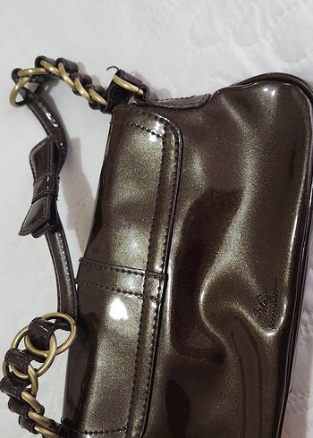 Kahverengi Parlak Deri Kadın Çanta - Görsel 2