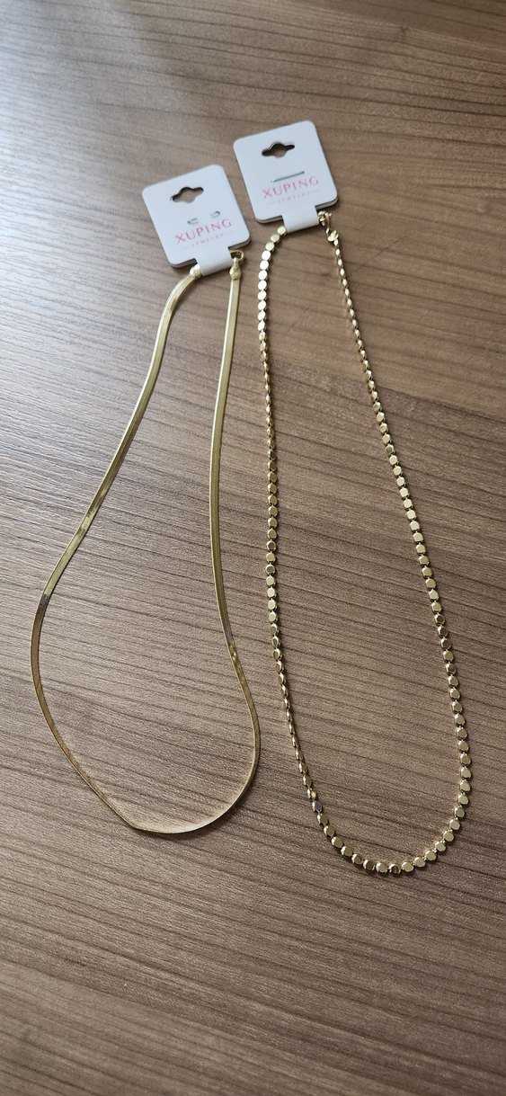 Xuping Altın Renkli Uzun Zincir Kolye - 2 adet- - Görsel 2