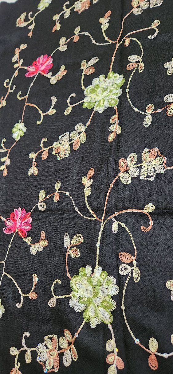 Boncuk İşlemeli Bohem Kadın Şal - Görsel 2