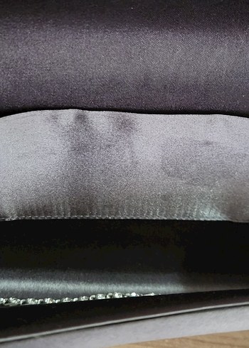 Gri Fiyonklu Kadın Saten Abiye Çanta - Görsel 5