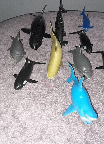  Deniz canlıları seti balina köpek balığı eğitici oyuncak