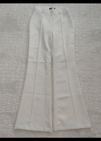 Beyaz Kadın Kumaş Pantolon - Görsel 4