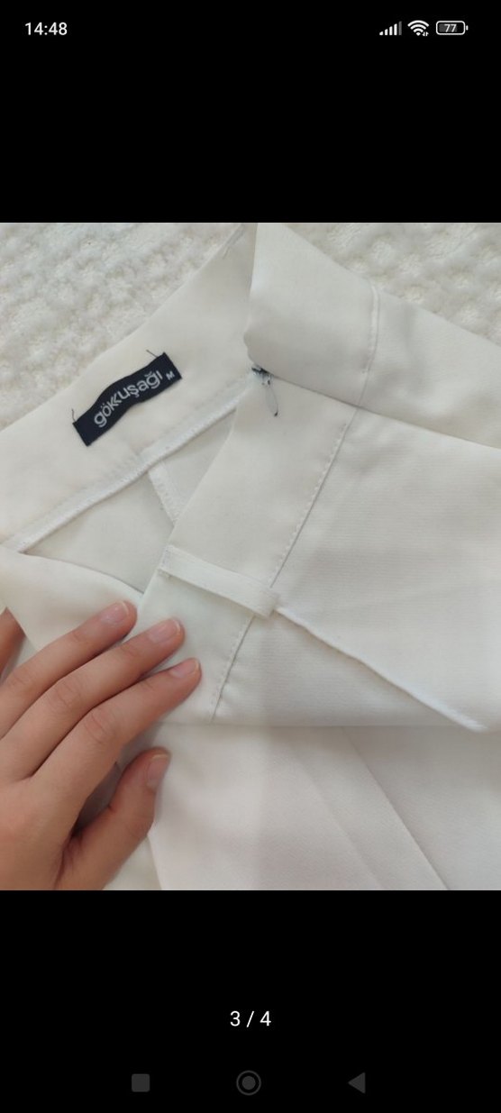 Beyaz Kadın Kumaş Pantolon - Görsel 2