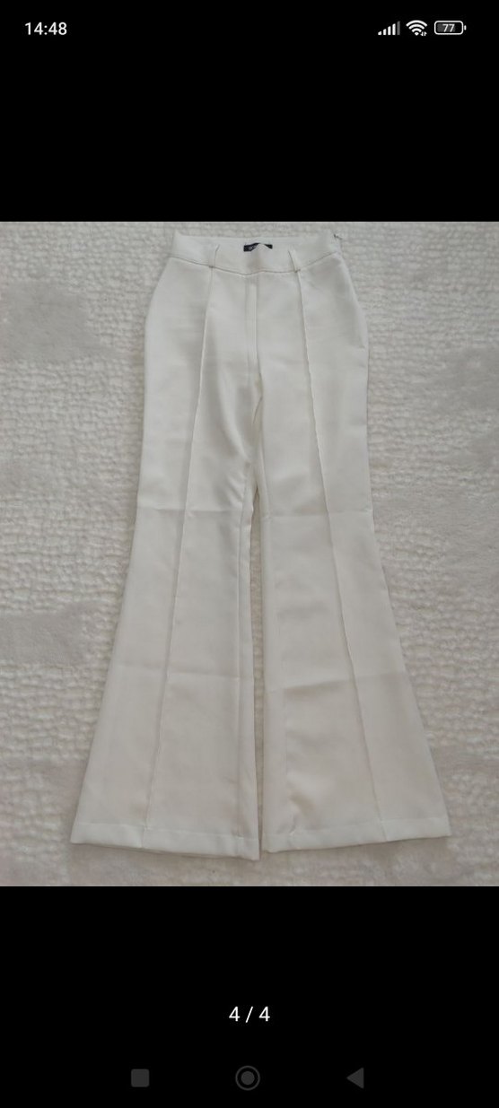 Beyaz Kadın Kumaş Pantolon - Görsel 4