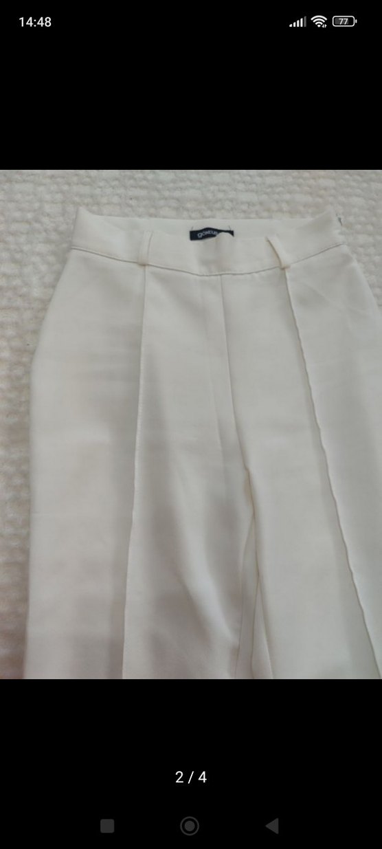 Beyaz Kadın Kumaş Pantolon - Görsel 3