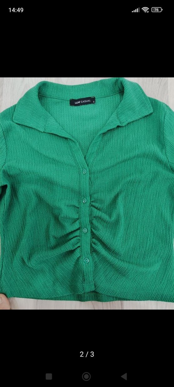 Düğmeli Yeşil  Kadın Kazak - Görsel 2