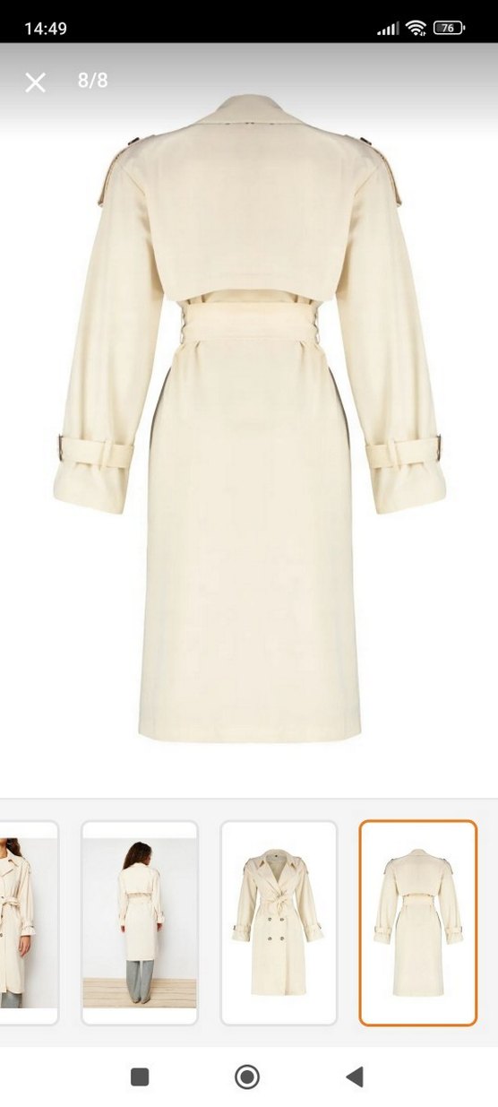 Bej Kemerli Kadın Trençkot - Görsel 2