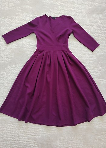 Mor Uzun Kadın Elbise - Görsel 2