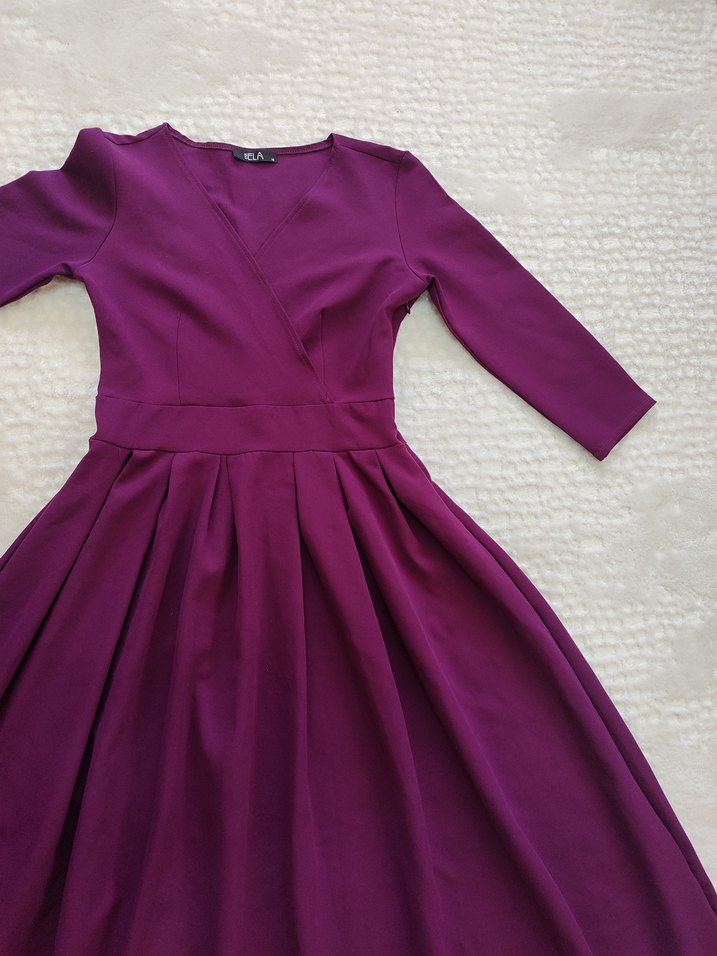 Mor Uzun Kadın Elbise - Görsel 3