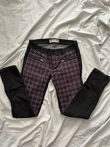 mor desenli siyah kot pantolon vintage düşük bel