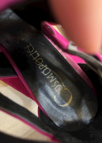 35 Beden pembe Renk Pembe Süet Tokalı Blok Topuklu Kadın Stiletto