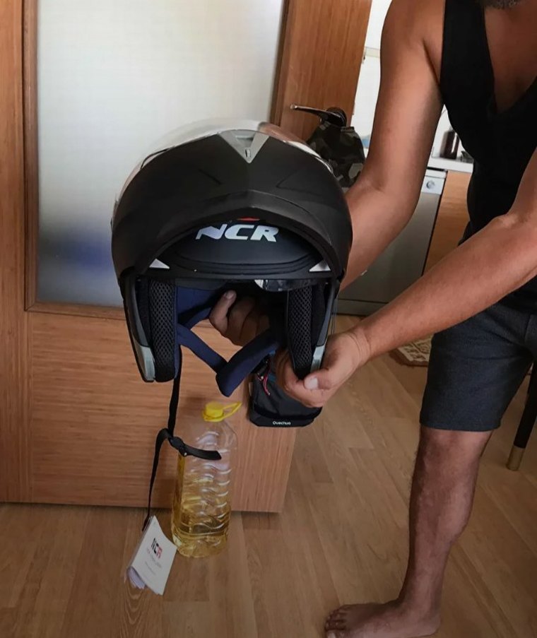 ACİL!!!! Siyah NCR Biker Motosiklet Kaskı - Görsel 2