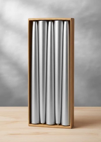 Metalik Şamdan Mum(10lu  paket) - Görsel 4