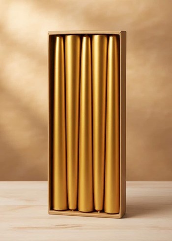 Metalik Şamdan Mum(10lu  paket) - Görsel 3