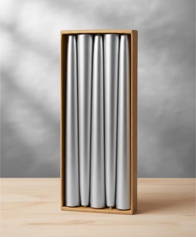 Metalik Şamdan Mum(10lu  paket) - Görsel 4