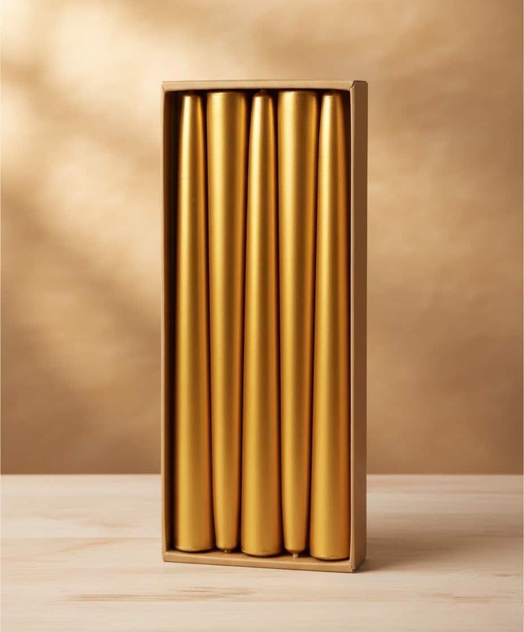 Metalik Şamdan Mum(10lu  paket) - Görsel 3