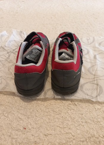 Decathlon Gri Kırmızı kız Çocuk Spor Ayakkabı Velcro