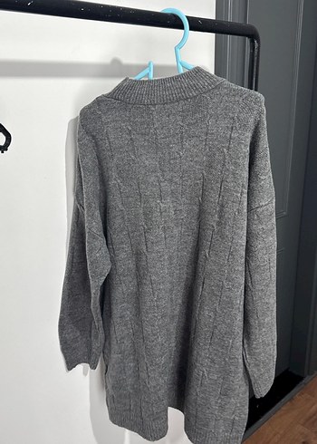 Gri Boğazlı Triko Kadın Kazak - Görsel 2