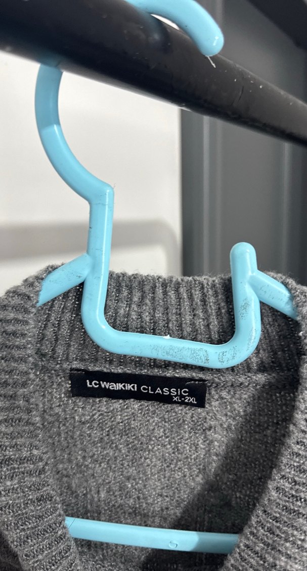 Gri Boğazlı Triko Kadın Kazak - Görsel 3