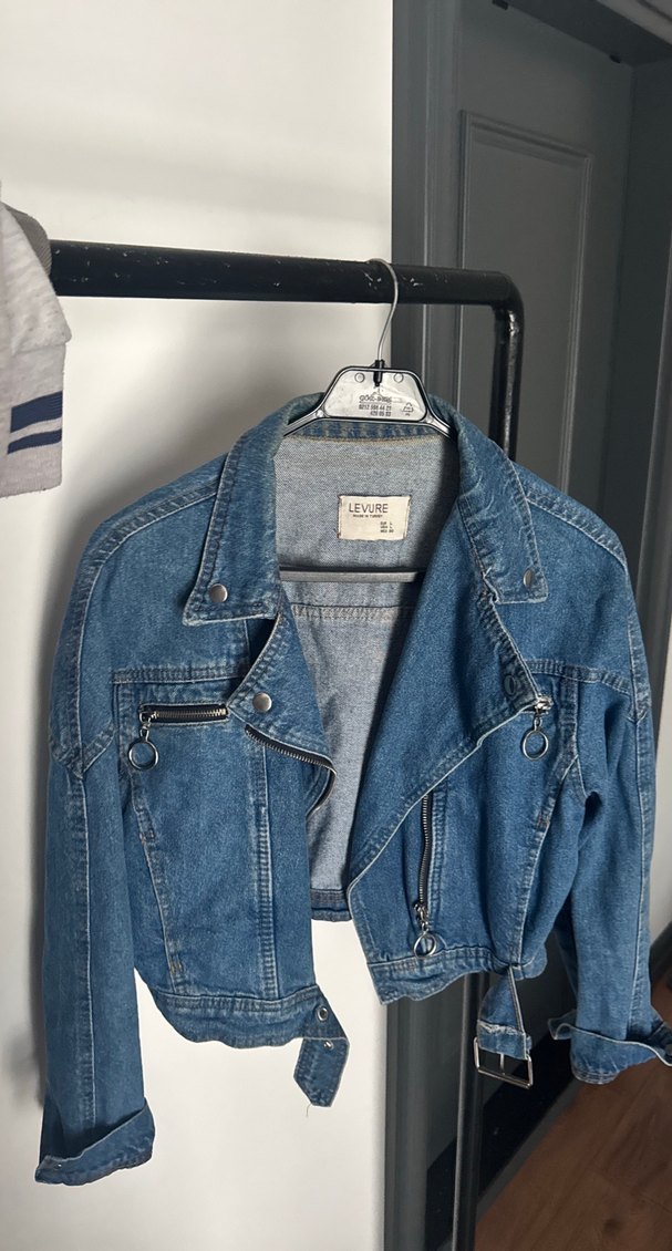 Kadın Mavi Denim Kemerli Ceket - Görsel 2