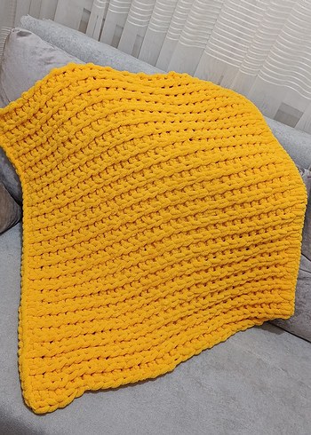 Sarı Örgü Çocuk Battaniyesi - Görsel 2