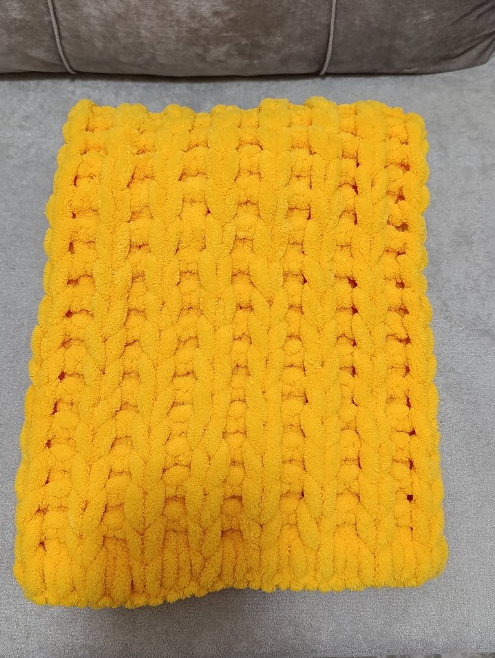 Sarı Örgü Çocuk Battaniyesi - Görsel 4