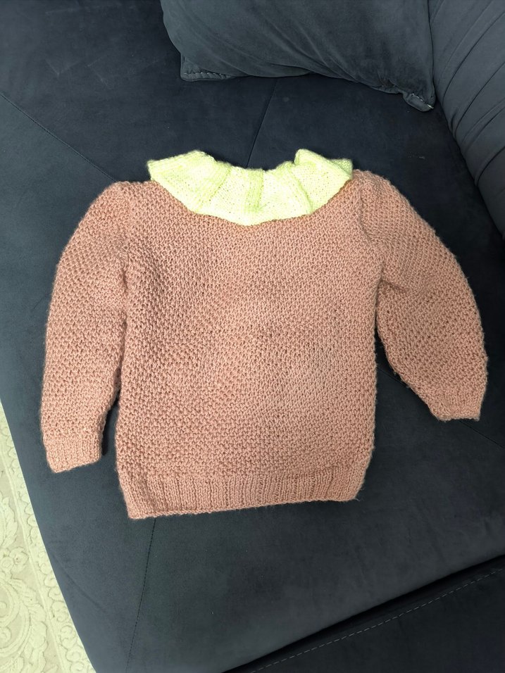 Kız Çocuk Gül kurusu Renkli Örgü Hırka - Görsel 2