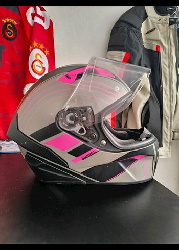 Pembe Desenli Biker Motosiklet Kaskı XS beden - Görsel 3