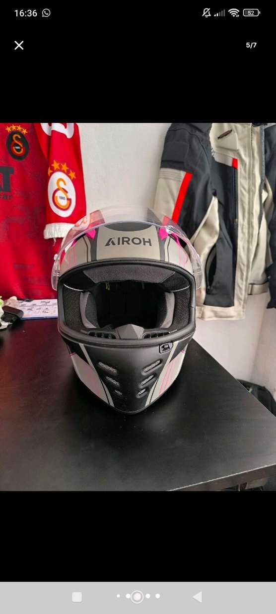 Pembe Desenli Biker Motosiklet Kaskı XS beden - Görsel 2