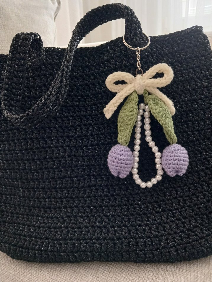 Lila Laleli Çanta Çarmı - Görsel 4