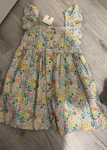 6 Yaş Beden çeşitli Renk LCW Kids Kare Yaka Desenli Kız elbise 6/7 yaş